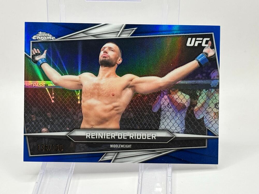 2026 Topps Chrome UFC Reinier de Ridder True Blue Refractor 135/150 SP